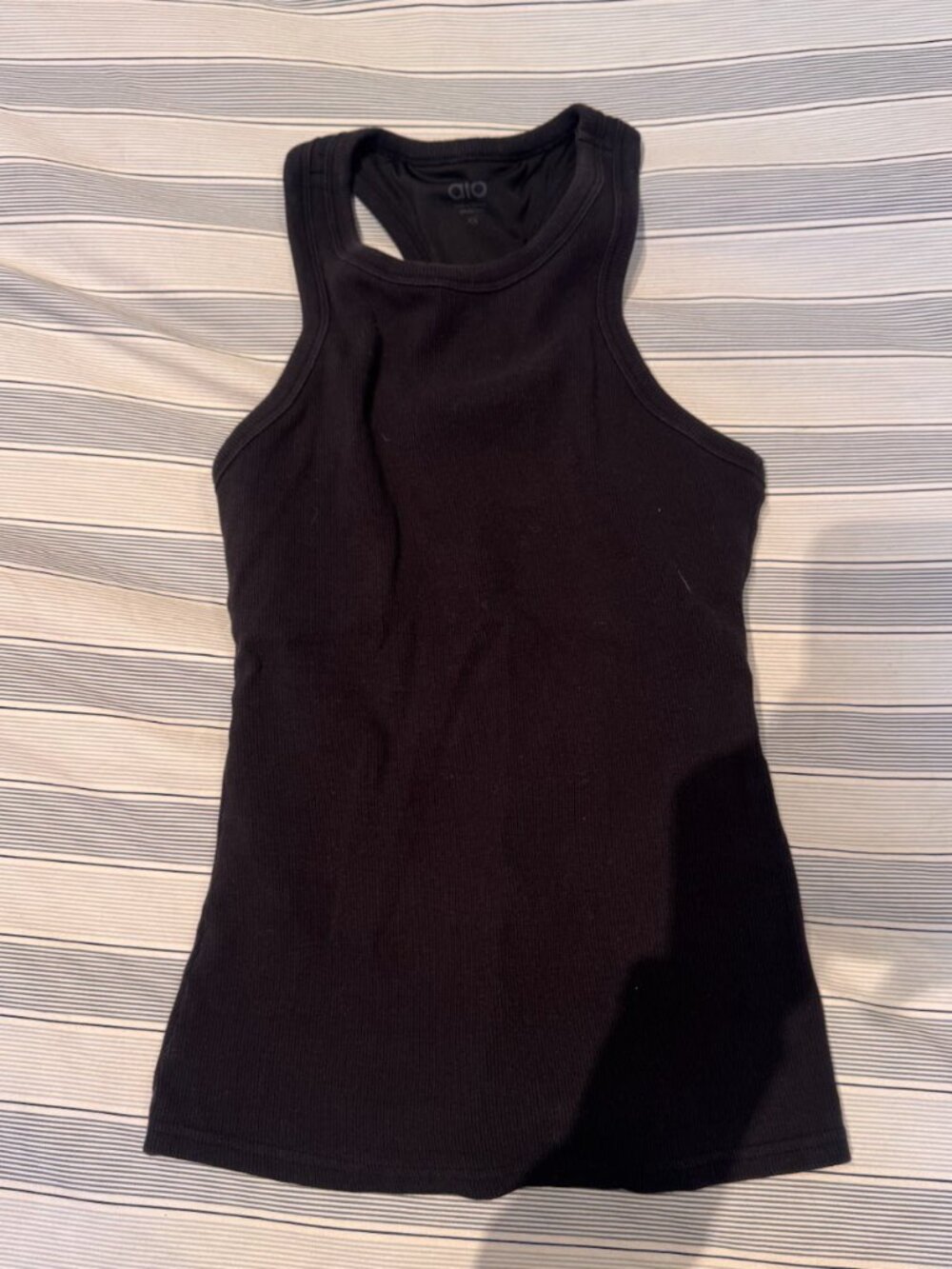 Alo Yoga Ribbed Racerback Tank — Black